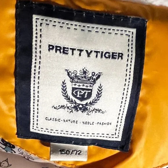 Purad Girl Yellow Puffy Jacket with Faux Sherpa Collar and Lace Trim - US Sz 12 - Picture 3 of 13